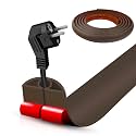 Floor Cord Cover Cable Cavity Self Adhesive Cord Hider Floor 10FT Floor Cable Management Power Cord Protector Floor Electric Cord Covers for Offices, Gym, Exhibitions (CoffeeBrown, 0.78" x 10')