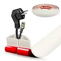 Floor Cord Cover Cable Cavity Self Adhesive Cord Hider Floor 10FT Floor Cable Management Power Cord Protector Floor Electric Cord Covers for Offices, Gym, Exhibitions (Beige, 1.57" x 10')