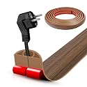 Floor Cord Cover Cable Cavity Self Adhesive Cord Hider Floor 10FT Floor Cable Management Power Cord Protector Floor Electric Cord Covers for Offices, Gym, Exhibitions (Misty Brown Wood, 1.18" x 10')