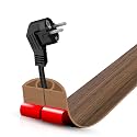 Floor Cord Cover Cable Cavity Self Adhesive Cord Hider Floor 3.3FT Floor Cable Management Power Cord Protector Floor Electric Cord Covers for Offices, Gym, Exhibitions (Misty Brown Wood, 1.18" x 3.3')