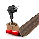 Floor Cord Cover Self Adhesive Cord Hider,3.3FT Cable Management, Extension Strip Protector for Wires, Prevent Cable Trips for Offices, Gyms, Exhibitions Cavity:0.39"(W) x 0.27"(H) Wood Walnut