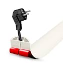 Floor Cord Cover Cable Cavity Self Adhesive Cord Hider Floor 3.3FT Floor Cable Management Power Cord Protector Floor Electric Cord Covers for Offices, Gym, Exhibitions (Beige, 1.18" x 3.3')