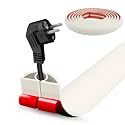 Floor Cord Cover Cable Cavity Self Adhesive Cord Hider Floor 10FT Floor Cable Management Power Cord Protector Floor Electric Cord Covers for Offices, Gym, Exhibitions (Beige, 0.78" x 10')
