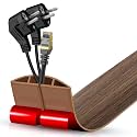 Floor Cord Cover Cable Cavity Self Adhesive Cord Hider Floor Floor Cable Management Power Cord Protector Floor Electric Cord Covers for Offices, Gym, Exhibitions (Misty Brown Wood, 2.36" x 3.3')