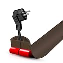 Floor Cord Cover Cable Cavity Self Adhesive Cord Hider Floor 3.3FT Floor Cable Management Power Cord Protector Floor Electric Cord Covers for Offices, Gym, Exhibitions (CoffeeBrown, 1.18" x 3.3')