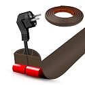 Floor Cord Cover Cable Cavity Self Adhesive Cord Hider Floor 10FT Floor Cable Management Power Cord Protector Floor Electric Cord Covers for Offices, Gym, Exhibitions (CoffeeBrown, 1.18" x 20')