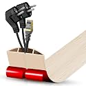 Floor Cord Cover Cavity 0.8"x0.37" Self Adhesive Cord Hider, 3.3FT Low Profile Cable Management, Extension Strip Protector for Wires, Prevent Cable Trips for Offices, Gyms, Exhibitions (Yellow Wood)