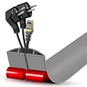 Floor Cord Cover Cavity 0.8"x0.37" Self Adhesive Cord Hider, 3.3FT Low Profile Cable Management, Extension Strip Protector for Wires, Prevent Cable Trips for Offices, Gyms, Exhibitions (Gray)