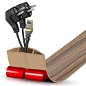Floor Cord Cover Cavity 0.8"x0.37" Self Adhesive Cord Hider, 3.3FT Low Profile Cable Management, Extension Strip Protector for Wires, Prevent Cable Trips for Offices, Gyms,(Wood Smoked Brown)