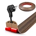 Floor Cord Cover Self Adhesive Cord Hider,20FT Cable Management, Extension Strip Protector for Wires, Prevent Cable Trips for Offices, Gyms, Exhibitions Cavity:0.39"(W) x 0.27"(H) Wood Walnut