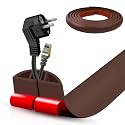 Floor Cord Cover Self Adhesive Cord Hider,10FT Cable Management, Extension Strip Protector for Wires, Prevent Cable Trips for Offices, Gyms, Exhibitions Cavity:0.51"(W) x 0.3"(H) Coffee