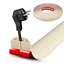 Floor Cord Cover Self Adhesive Cord Hider,10FT Cable Management, Extension Strip Protector for Wires, Prevent Cable Trips for Offices, Gyms, Exhibitions Cavity:0.39"(W) x 0.27"(H) Yellow Wood