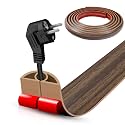 Floor Cord Cover Self Adhesive Cord Hider,10FT Cable Management, Extension Strip Protector for Wires, Prevent Cable Trips for Offices, Gyms, Exhibitions Cavity:0.3"(W) x 0.28"(H) Wood Walnut