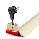 Floor Cord Cover Self Adhesive Cord Hider,3.3FT Cable Management, Extension Strip Protector for Wires, Prevent Cable Trips for Offices, Gyms, Exhibitions Cavity:0.3"(W) x 0.28"(H) Yellow Wood