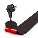 Floor Cord Cover Self Adhesive Cord Hider,3.3FT Cable Management, Extension Strip Protector for Wires, Prevent Cable Trips for Offices, Gyms, Exhibitions Cavity:0.39"(W) x 0.27"(H) Black Wood