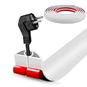 Floor Cord Cover Self Adhesive Cord Hider,10FT Cable Management, Extension Strip Protector for Wires, Prevent Cable Trips for Offices, Gyms, Exhibitions Cavity:0.3"(W) x 0.28"(H) White