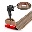 Floor Cord Cover Self Adhesive Cord Hider,10FT Cable Management, Extension Strip Protector for Wires, Prevent Cable Trips for Offices, Gyms, Exhibitions Cavity:0.3"(W) x0.28(H) Woodsmokedbrown