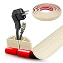 Floor Cord Cover Self Adhesive Cord Hider,10FT Cable Management, Extension Strip Protector for Wires, Prevent Cable Trips for Offices, Gyms, Exhibitions Cavity:0.51"(W) x 0.3"(H) Yellow Wood