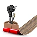 Floor Cord Cover Self Adhesive Cord Hider,3.3FT Cable Management, Extension Strip Protector for Wires, Prevent Cable Trips for Offices, Gyms, Exhibitions Cavity:0.51"(W) x0.3(H) Woodsmokedbrown