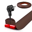 Floor Cord Cover Self Adhesive Cord Hider,10FT Cable Management, Extension Strip Protector for Wires, Prevent Cable Trips for Offices, Gyms, Exhibitions Cavity:0.3"(W) x 0.28"(H) Coffee