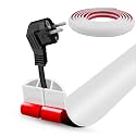 Floor Cord Cover Self Adhesive Cord Hider,20FT Cable Management, Extension Strip Protector for Wires, Prevent Cable Trips for Offices, Gyms, Exhibitions Cavity:0.39"(W) x 0.27"(H) White