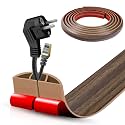 Floor Cord Cover Self Adhesive Cord Hider,10FT Cable Management, Extension Strip Protector for Wires, Prevent Cable Trips for Offices, Gyms, Exhibitions Cavity:0.47"(W) x 0.35"(H) Wood Walnut