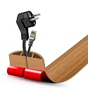 Floor Cord Cover Self Adhesive Cord Hider,3.3FT Cable Management, Extension Strip Protector for Wires, Prevent Cable Trips for Offices, Gyms, Exhibitions Cavity:0.47"(W) x 0.35"(H) Brown Wood