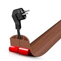 Floor Cord Cover Self Adhesive Cord Hider,3.3FT Cable Management, Extension Strip Protector for Wires, Prevent Cable Trips for Offices, Gyms, Exhibitions Cavity:0.39"(W) x0.27(H) Wood Red Teak