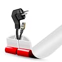 Floor Cord Cover Self Adhesive Cord Hider,3.3FT Cable Management, Extension Strip Protector for Wires, Prevent Cable Trips for Offices, Gyms, Exhibitions Cavity:0.51"(W) x 0.3"(H) White