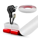 Floor Cord Cover Self Adhesive Cord Hider,10FT Cable Management, Extension Strip Protector for Wires, Prevent Cable Trips for Offices, Gyms, Exhibitions Cavity:0.47"(W) x 0.35"(H) White