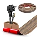 Floor Cord Cover Self Adhesive Cord Hider,10FT Cable Management, Extension Strip Protector for Wires, Prevent Cable Trips for Offices, Gyms, Exhibitions Cavity:0.47"(W) x0.35(H) Woodsmokedbrown