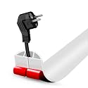 Floor Cord Cover Self Adhesive Cord Hider,3.3FT Cable Management, Extension Strip Protector for Wires, Prevent Cable Trips for Offices, Gyms, Exhibitions Cavity:0.39"(W) x 0.27"(H) White