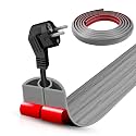 Floor Cord Cover Self Adhesive Cord Hider,10FT Cable Management, Extension Strip Protector for Wires, Prevent Cable Trips for Offices, Gyms, Exhibitions Cavity:0.3"(W) x 0.28"(H) Gray Wood