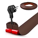Floor Cord Cover Self Adhesive Cord Hider,10FT Cable Management, Extension Strip Protector for Wires, Prevent Cable Trips for Offices, Gyms, Exhibitions Cavity:0.39"(W) x 0.27"(H) Coffee