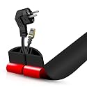 Floor Cord Cover Self Adhesive Cord Hider,3.3FT Cable Management, Extension Strip Protector for Wires, Prevent Cable Trips for Offices, Gyms, Exhibitions Cavity:0.51"(W) x 0.3"(H) Black