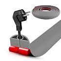 Floor Cord Cover Cable Cavity Self Adhesive Cord Hider Floor 10FT Floor Cable Management Power Cord Protector Floor Electric Cord Covers for Offices, Gym, Exhibitions (Gray, 0.78"" x 10')