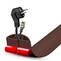 Floor Cord Cover Self Adhesive Cord Hider,3.3FT Cable Management, Extension Strip Protector for Wires, Prevent Cable Trips for Offices, Gyms, Exhibitions Cavity:0.51"(W) x 0.3"(H) Coffee