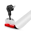 Floor Cord Cover Self Adhesive Cord Hider,3.3FT Cable Management, Extension Strip Protector for Wires, Prevent Cable Trips for Offices, Gyms, Exhibitions Cavity:0.3"(W) x 0.28"(H) White
