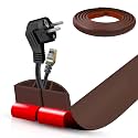 Floor Cord Cover Self Adhesive Cord Hider,10FT Cable Management, Extension Strip Protector for Wires, Prevent Cable Trips for Offices, Gyms, Exhibitions Cavity:0.47"(W) x 0.35"(H) Coffee