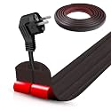 Floor Cord Cover Self Adhesive Cord Hider,20FT Cable Management, Extension Strip Protector for Wires, Prevent Cable Trips for Offices, Gyms, Exhibitions Cavity:0.39"(W) x 0.27"(H) Black Wood