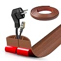 Floor Cord Cover Self Adhesive Cord Hider,10FT Cable Management, Extension Strip Protector for Wires, Prevent Cable Trips for Offices, Gyms, Exhibitions Cavity:0.47"(W) x0.35(H) Wood Red Teak