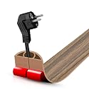 Floor Cord Cover Self Adhesive Cord Hider,3.3FT Cable Management, Extension Strip Protector for Wires, Prevent Cable Trips for Offices, Gyms, Exhibitions Cavity:0.39"(W) x0.27(H) Woodsmokedbrown