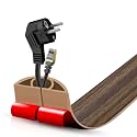 Floor Cord Cover Self Adhesive Cord Hider,3.3FT Cable Management, Extension Strip Protector for Wires, Prevent Cable Trips for Offices, Gyms, Exhibitions Cavity:0.51"(W) x 0.3"(H) Wood Walnut