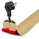 Floor Cord Cover Self Adhesive Cord Hider,3.3FT Cable Management, Extension Strip Protector for Wires, Prevent Cable Trips for Offices, Gyms, Exhibitions Cavity:0.3"(W) x0.28(H) WoodLightyellow