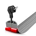 Floor Cord Cover Self Adhesive Cord Hider,3.3FT Cable Management, Extension Strip Protector for Wires, Prevent Cable Trips for Offices, Gyms, Exhibitions Cavity:0.3"(W) x 0.28"(H) Gray Wood