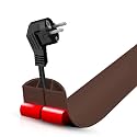 Floor Cord Cover Self Adhesive Cord Hider,3.3FT Cable Management, Extension Strip Protector for Wires, Prevent Cable Trips for Offices, Gyms, Exhibitions Cavity:0.39"(W) x 0.27"(H) Coffee
