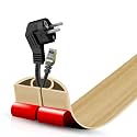Floor Cord Cover Self Adhesive Cord Hider,3.3FT Cable Management, Extension Strip Protector for Wires, Prevent Cable Trips for Offices, Gyms, Exhibitions Cavity:0.51"(W) x0.3(H) WoodLightyellow