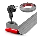 Floor Cord Cover Self Adhesive Cord Hider,20FT Cable Management, Extension Strip Protector for Wires, Prevent Cable Trips for Offices, Gyms, Exhibitions Cavity:0.39"(W) x 0.27"(H) Gray Wood