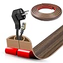 Floor Cord Cover Self Adhesive Cord Hider,10FT Cable Management, Extension Strip Protector for Wires, Prevent Cable Trips for Offices, Gyms, Exhibitions Cavity:0.51"(W) x 0.3"(H) Wood Walnut