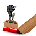 Floor Cord Cover Self Adhesive Cord Hider,3.3FT Cable Management, Extension Strip Protector for Wires, Prevent Cable Trips for Offices, Gyms, Exhibitions Cavity:0.51"(W) x 0.3"(H) Brown Wood